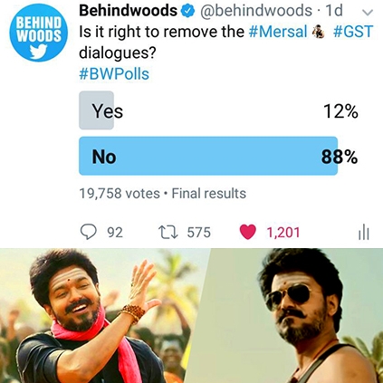 Common public doesn't want to remove the dialogue on GST from Vijay's Mersal