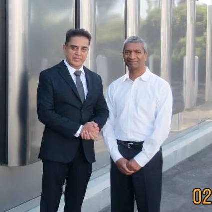Kamal Haasan meets KR Sridhar the CEO of Bloom Energy in USA