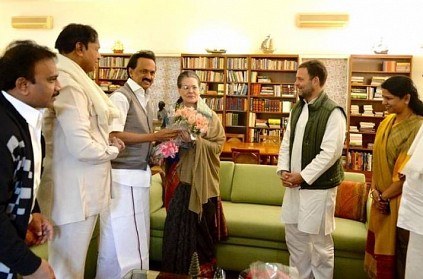 DMK President MK Stalin visits Sonia Gandhi on her birthday