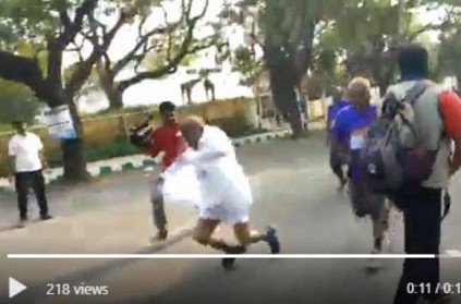 GT Devegowda took part in a marathon and tripped viral video