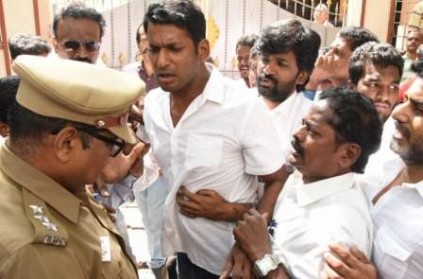 TFPC President and actor vishal gets arrest for trying Break the lock