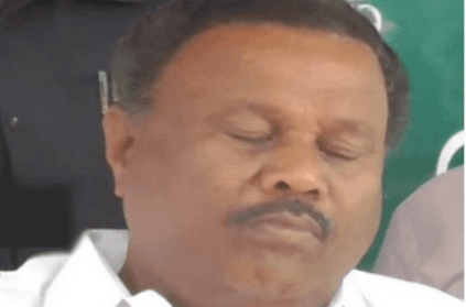 AIADMK leader Dindigul Srinivasan falls asleep during event