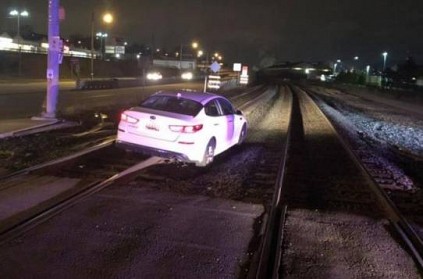 Woman drives car onto railway tracks - Blames GPS for it