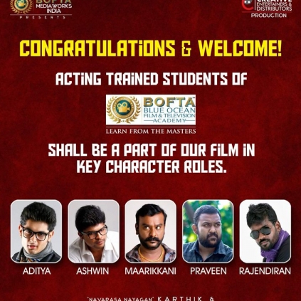 5 acting trained students from BOFTA to act in Mr.Chandramouli